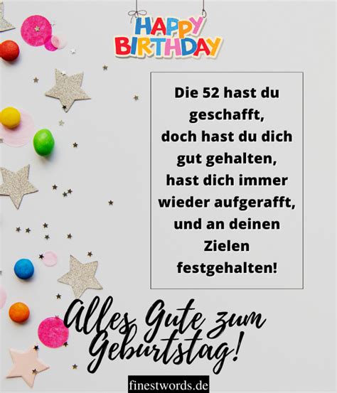 52 geburtstag sprüche|geburtstag kurz lustig.